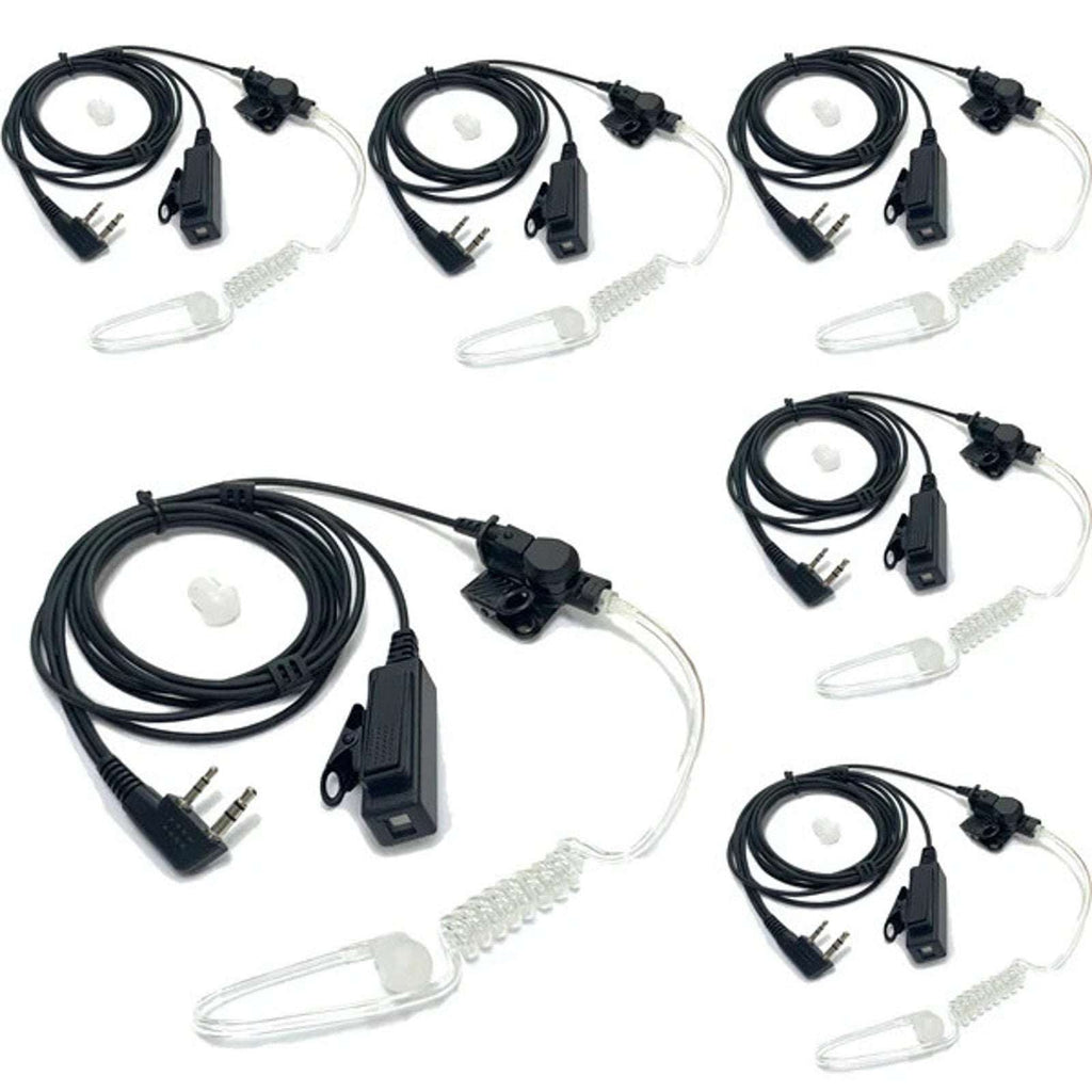 6 SAMCOM 2 Pin Hands-Free 2-Way Radio Earpiece w/ Mic For FPCN30A FPCN10A Radios