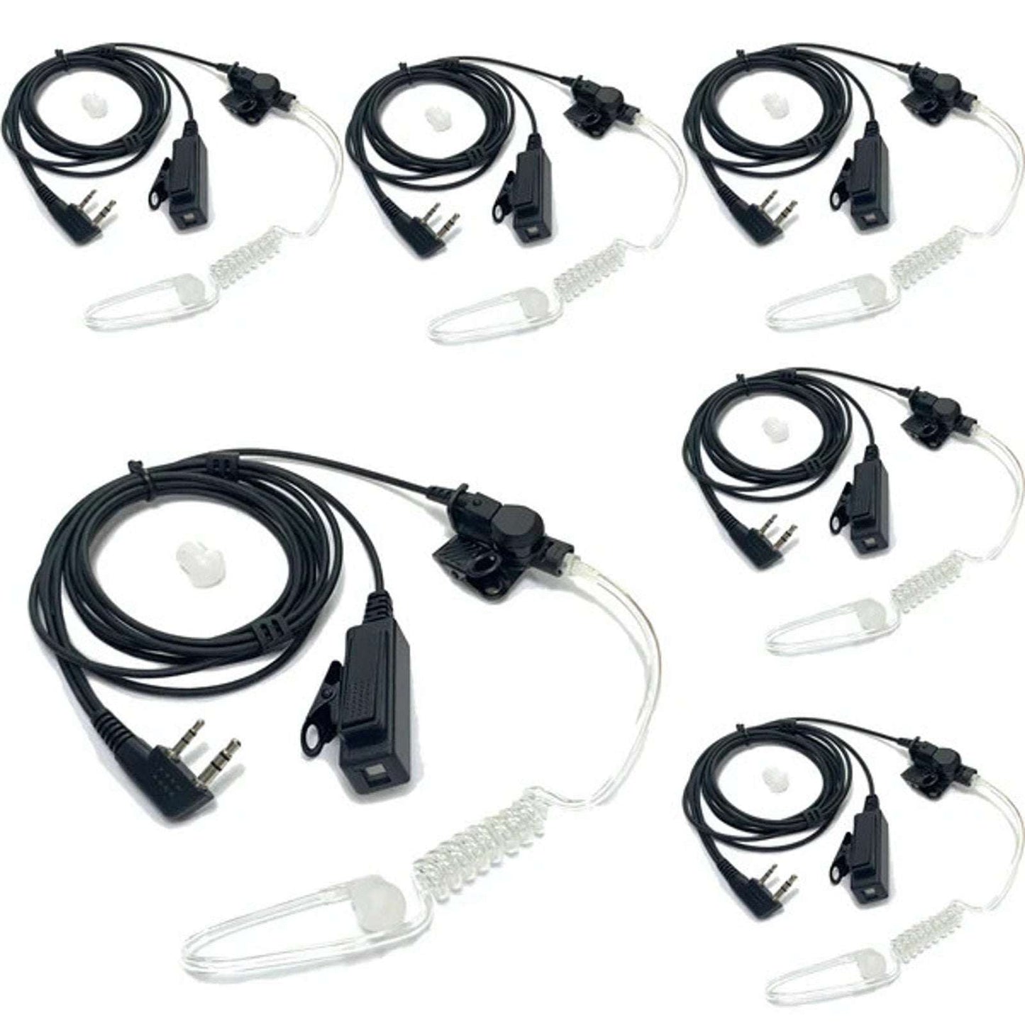 6 SAMCOM 2 Pin Hands-Free 2-Way Radio Earpiece w/ Mic For FPCN30A FPCN10A Radios