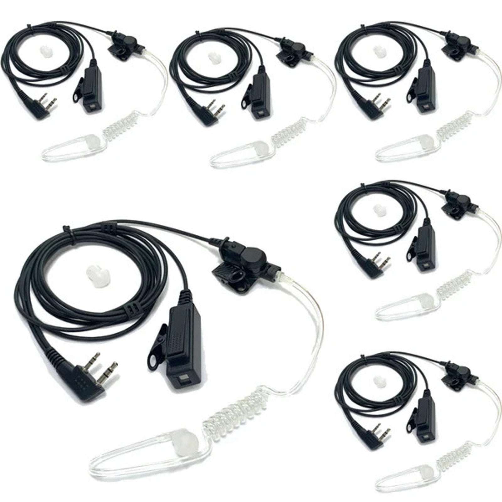 6 SAMCOM 2 Pin Hands-Free 2-Way Radio Earpiece w/ Mic For FPCN30A FPCN10A Radios