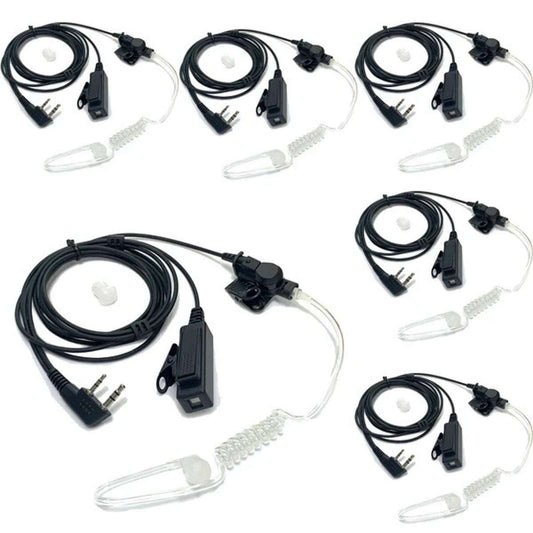 6 SAMCOM 2 Pin Hands-Free 2-Way Radio Earpiece w/ Mic For FPCN30A FPCN10A Radios