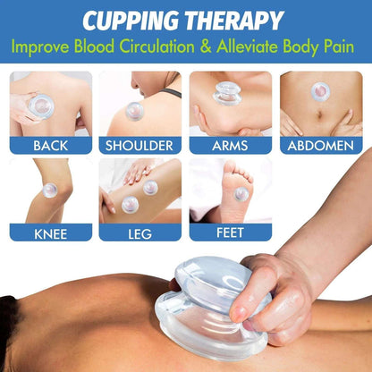 ELERA 7Pc Silicone Cupping Therapy Set, Chinese Massage for Cellulite Reduction