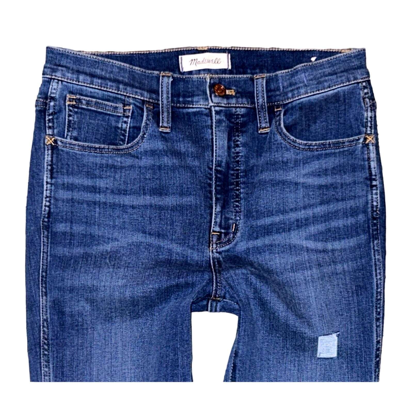 Madewell 10" Roadtripper Ripped Edition Mid Rise Skinny Stretch Jeans Size 28
