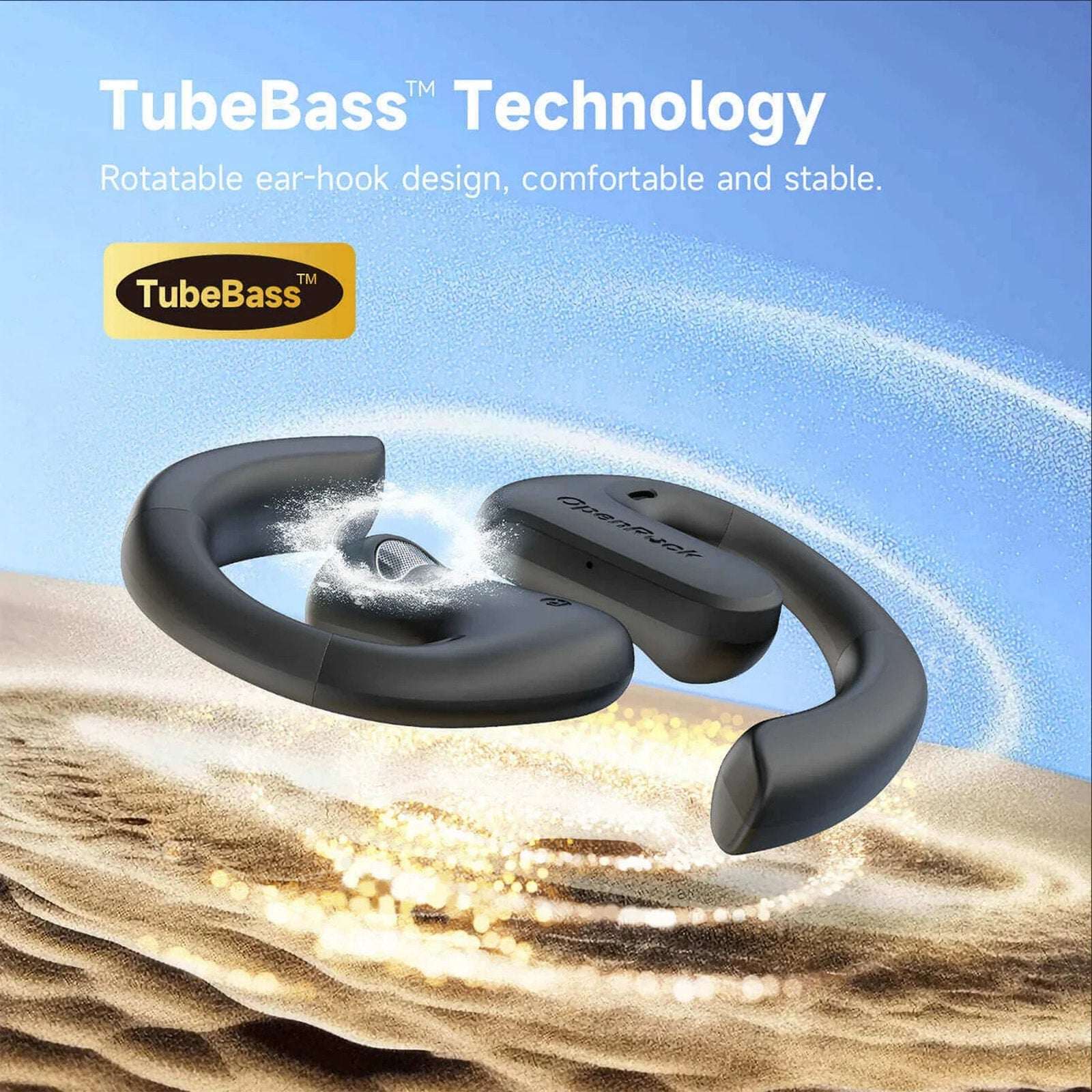 OpenRock S Open-Ear Air Conduction Earbuds Bluetooth 5.3 Wireless Over-Ear Cream