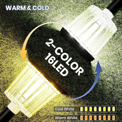 Solar Garden LED Lights Waterproof Landscape Pathway Warm & Cool 2-Color 8-Pack