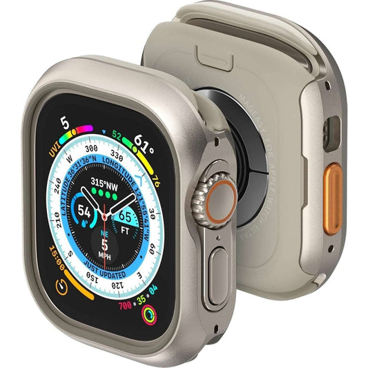 MAGEASY Aircraft-Grade Aluminum Case for Apple Watch Ultra 2 - Titanium (49mm)