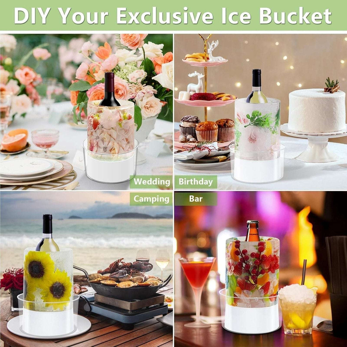 DIY Bottle Chiller Ice Bucket Mold CREATE ONE FOR EVERY SEASON Wine Champagne++