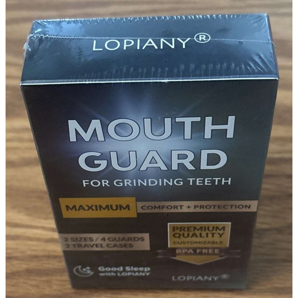 Lopiany Mouth Guards for Grinding Teeth Max Comfort 2 Sizes, 4 Guards & 2 Cases