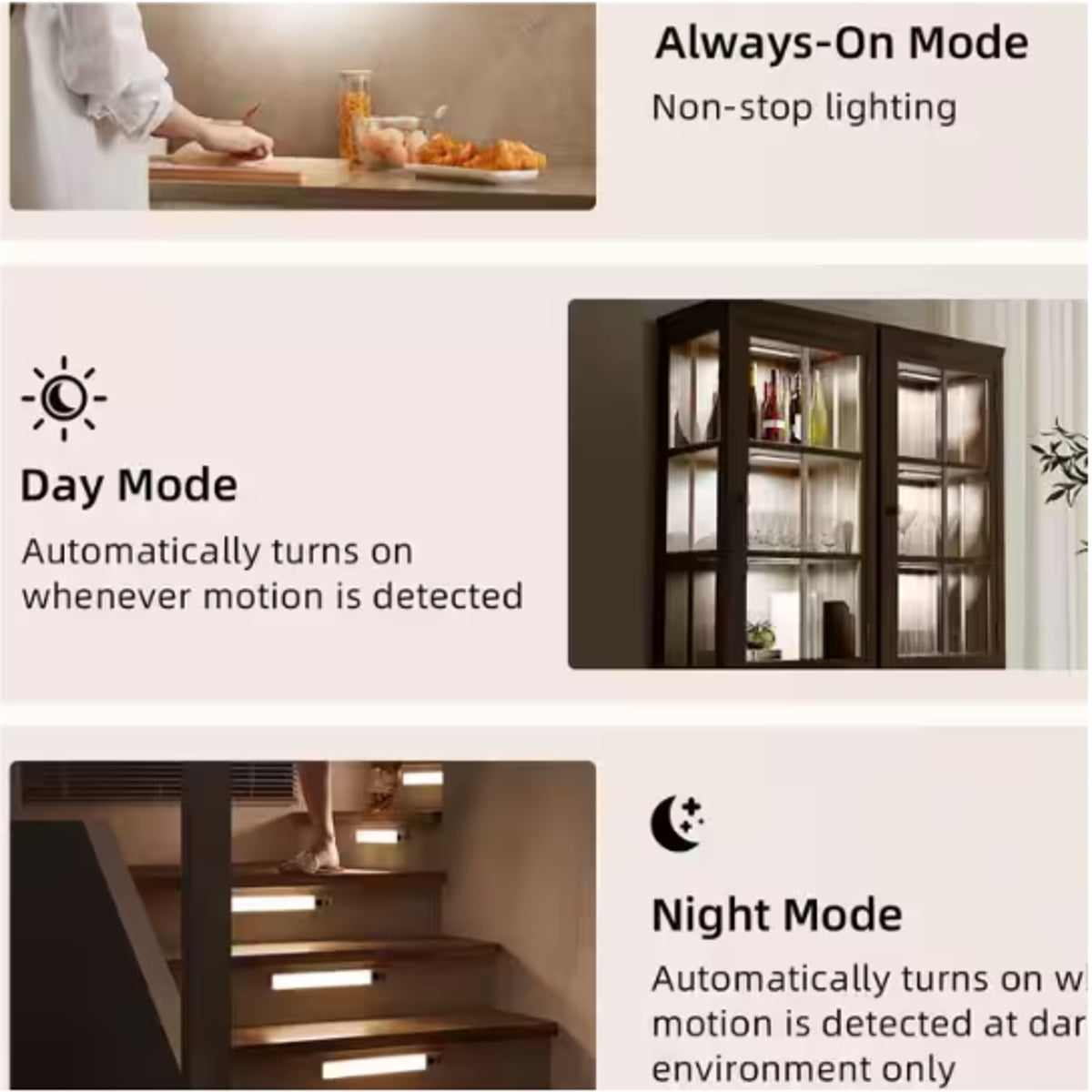 EZVALO Under Cabinet Lighting, 5Pk 10-Inch Rechargeable Motion Sensor w/ Remote