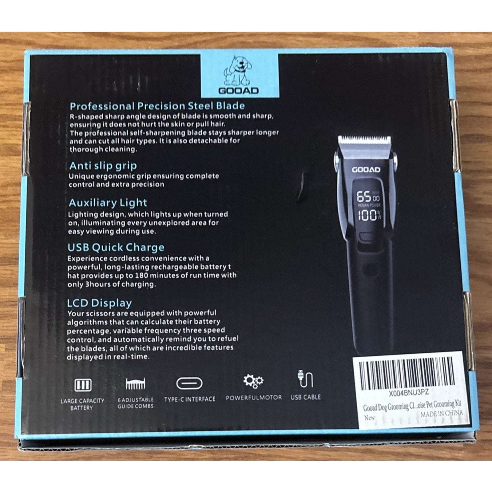 Wireless Dog Grooming Set Clippers, Paw Trimmers for Thick Hair Coats Low Noise