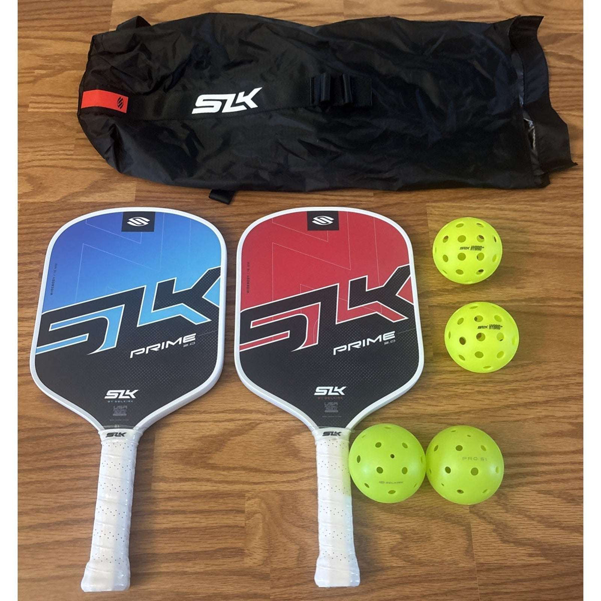 SELKIRK SLK Prime 2.0 Premium Pickleball Set 2 Widebody Paddles, 4 Balls & Bag