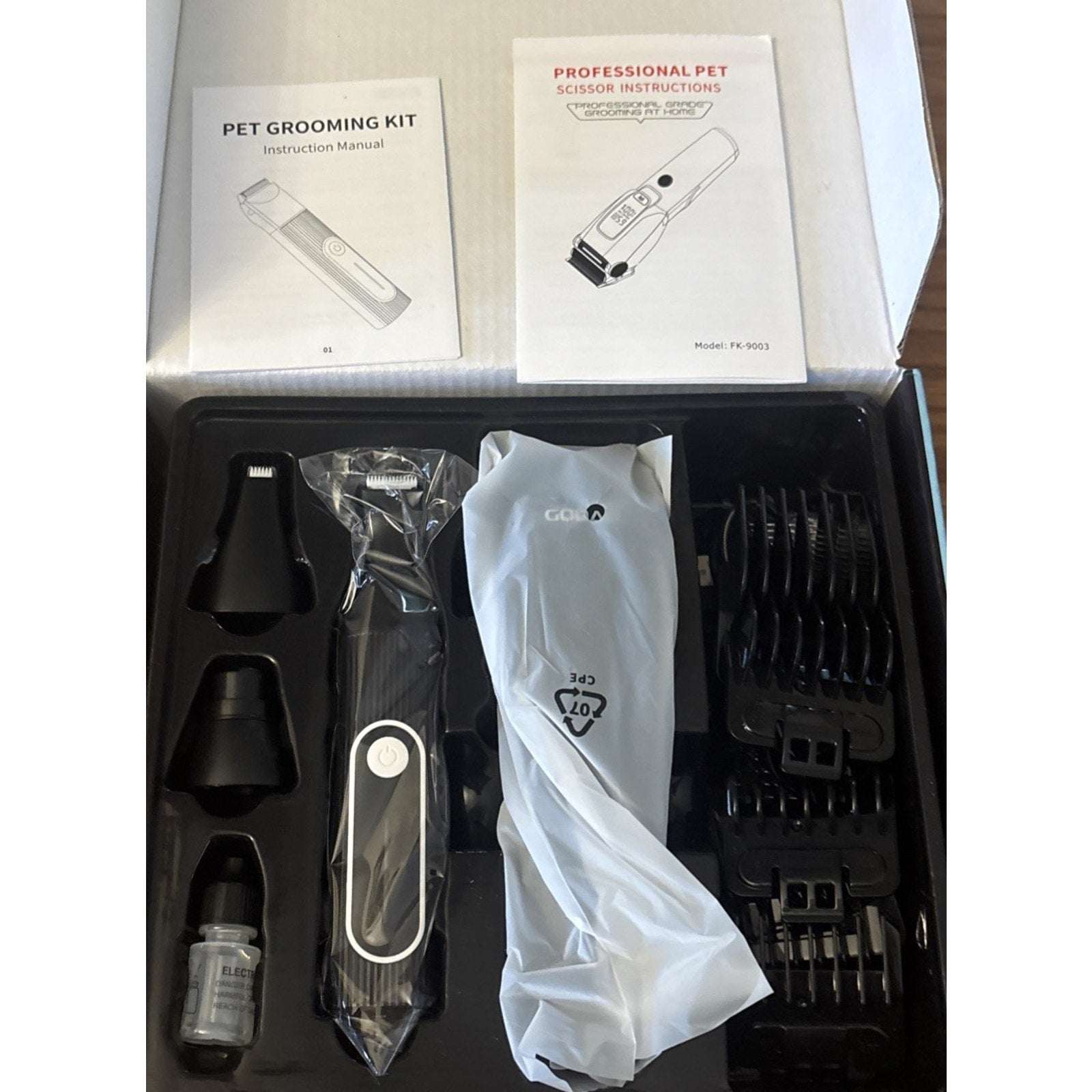 Wireless Dog Grooming Set Clippers, Paw Trimmers for Thick Hair Coats Low Noise
