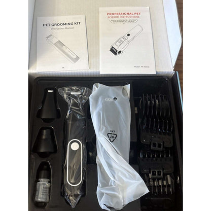 Wireless Dog Grooming Set Clippers, Paw Trimmers for Thick Hair Coats Low Noise