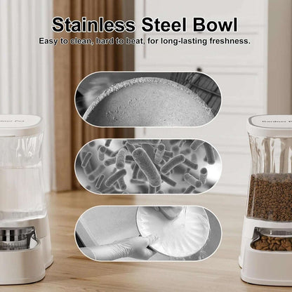 Gardner Pet Dog Automatic Gravity Water & Food Dispenser Set w/ Stainless Bowls