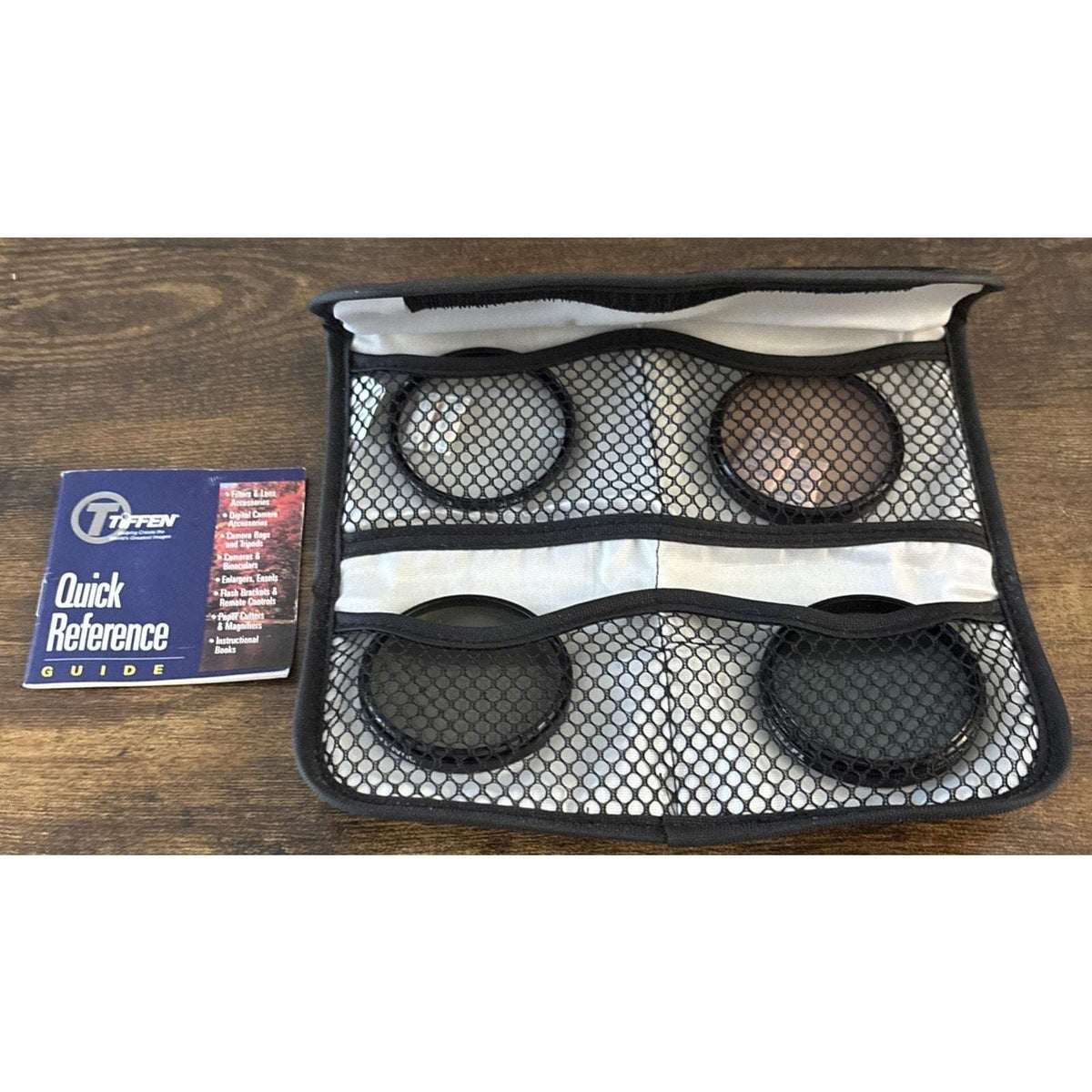 LOT of 4 55mm Glass Lens Filters w/ Case Tiffen 812 & CP - Quantaray +3 & ND2
