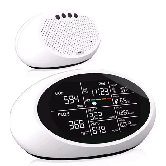 12 in 1 Air Quality Monitor Indoor Portable CO2, TVOC, PM2.5, PM1.0, PM10 Meter