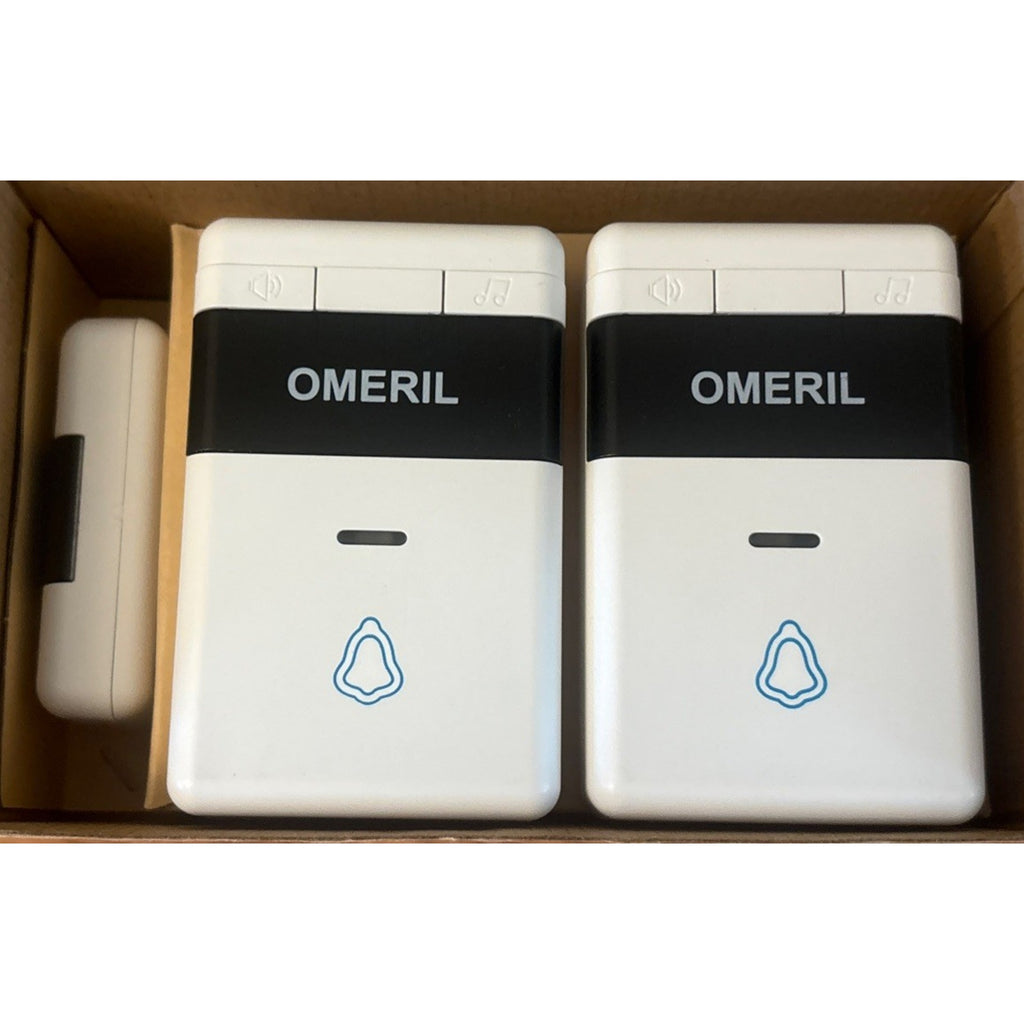 Omeril Weatherproof Wireless Doorbell with 2 Plug-In Receivers 1000ft Range Kit