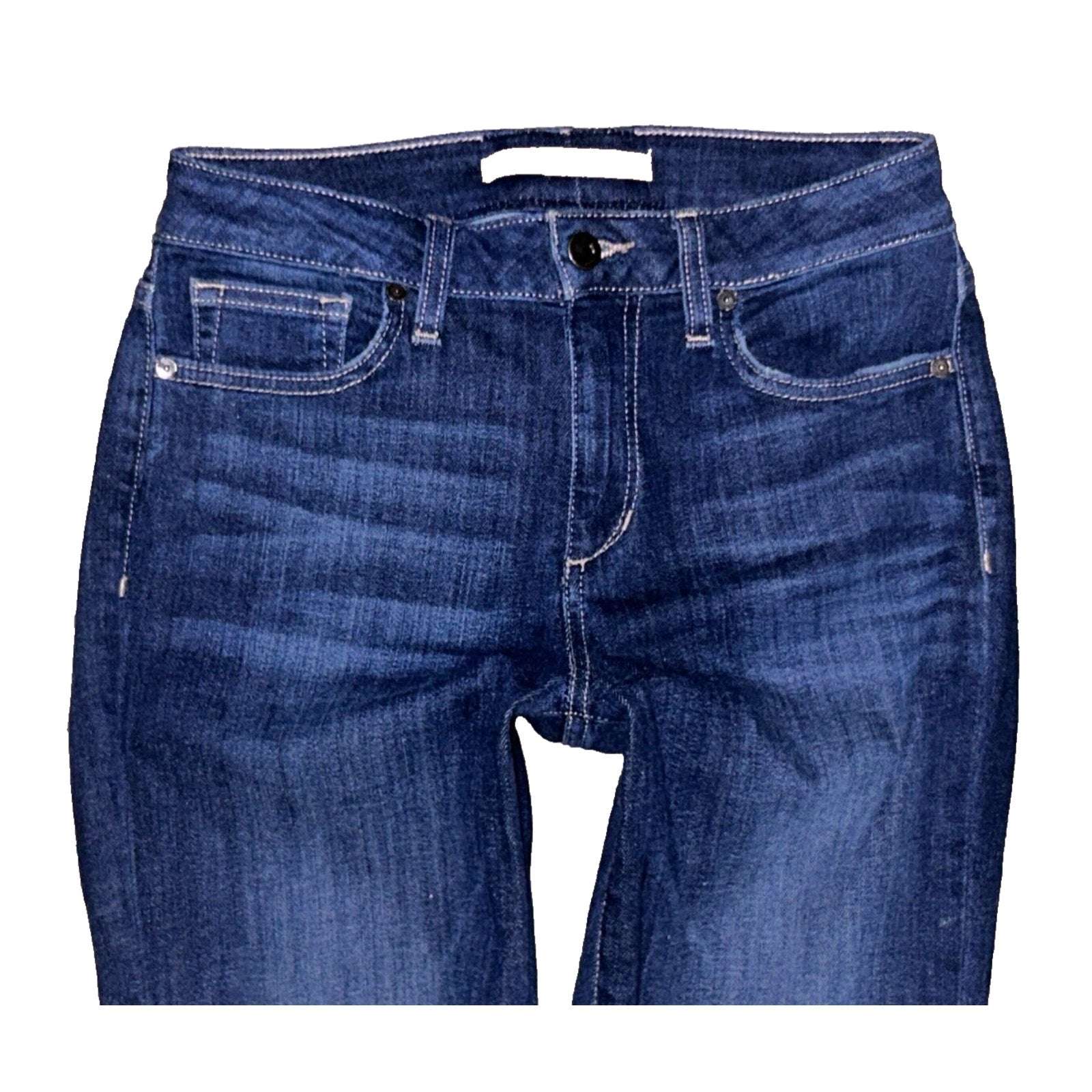 Joe's Jeans Skinny Ankle Raw Hem Blue Denim Jeans in Laura Wash Size 28