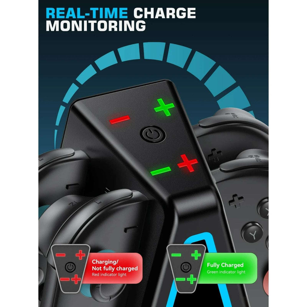 for Nintendo Switch 2 RGB Magnetic Charging Dock - 4 Joy-Con Controllers Charger