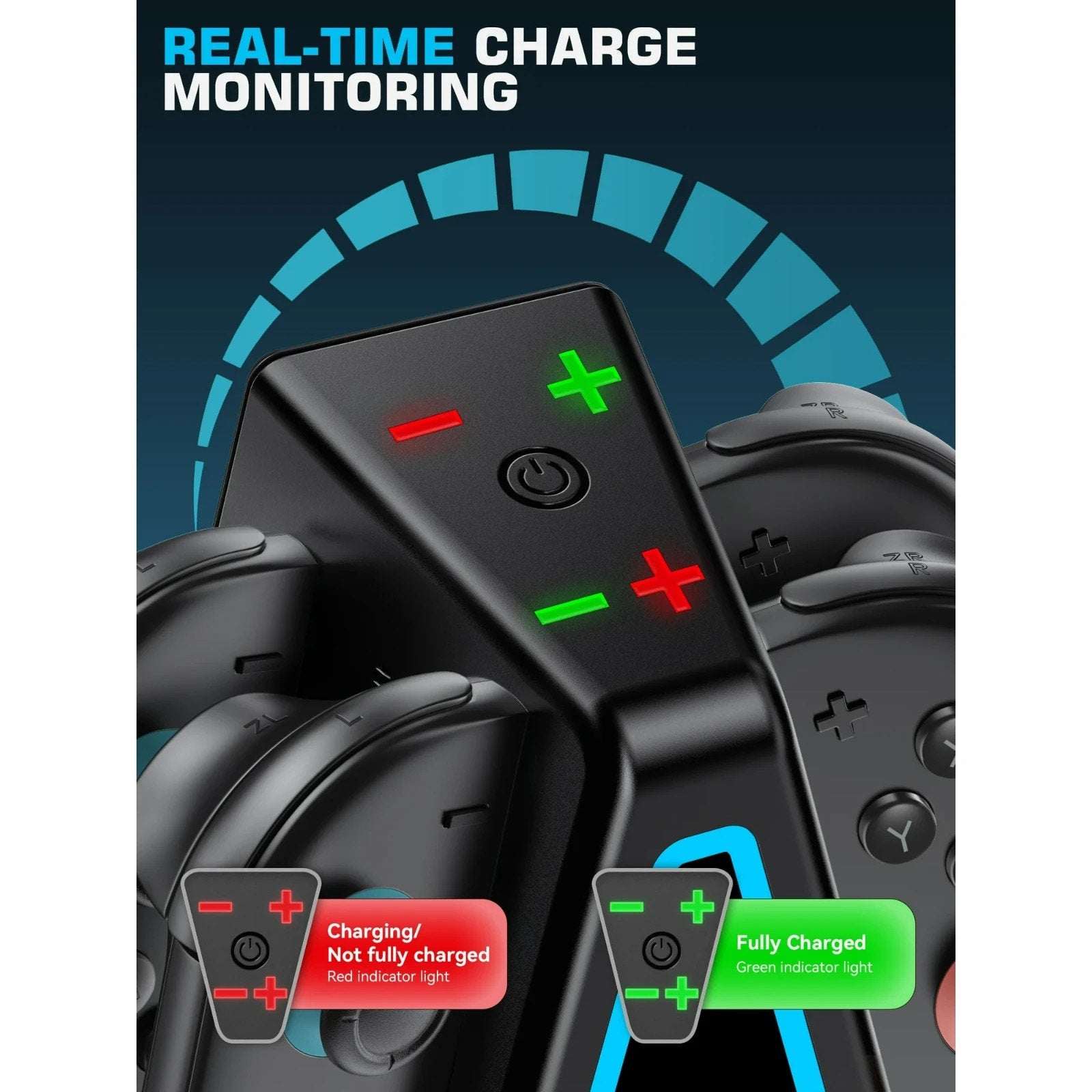 for Nintendo Switch 2 RGB Magnetic Charging Dock - 4 Joy-Con Controllers Charger