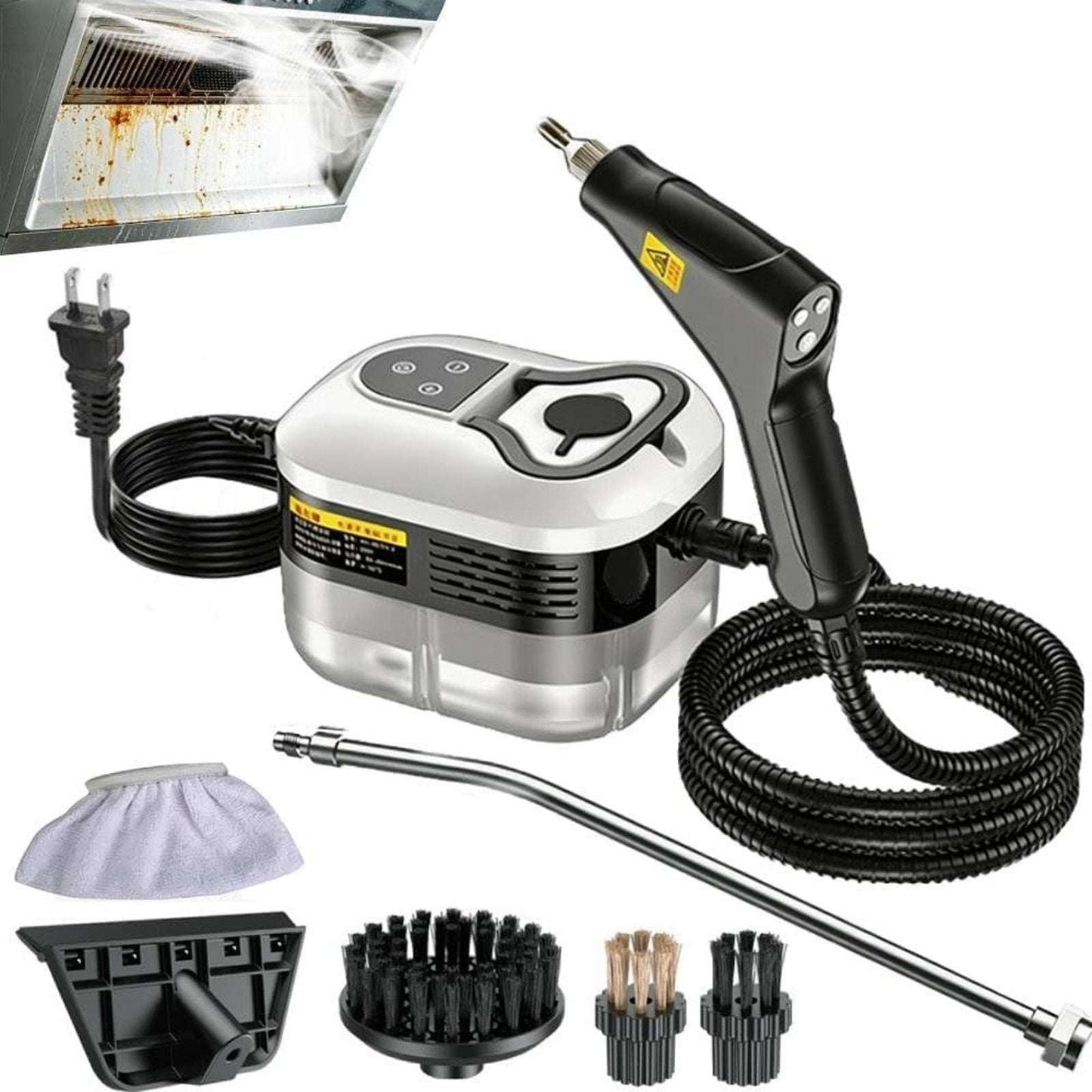 2500W High Temp/Pressure Steam Cleaner, 6 Adjustable Levels, 15s Heat-Up, 1.2L