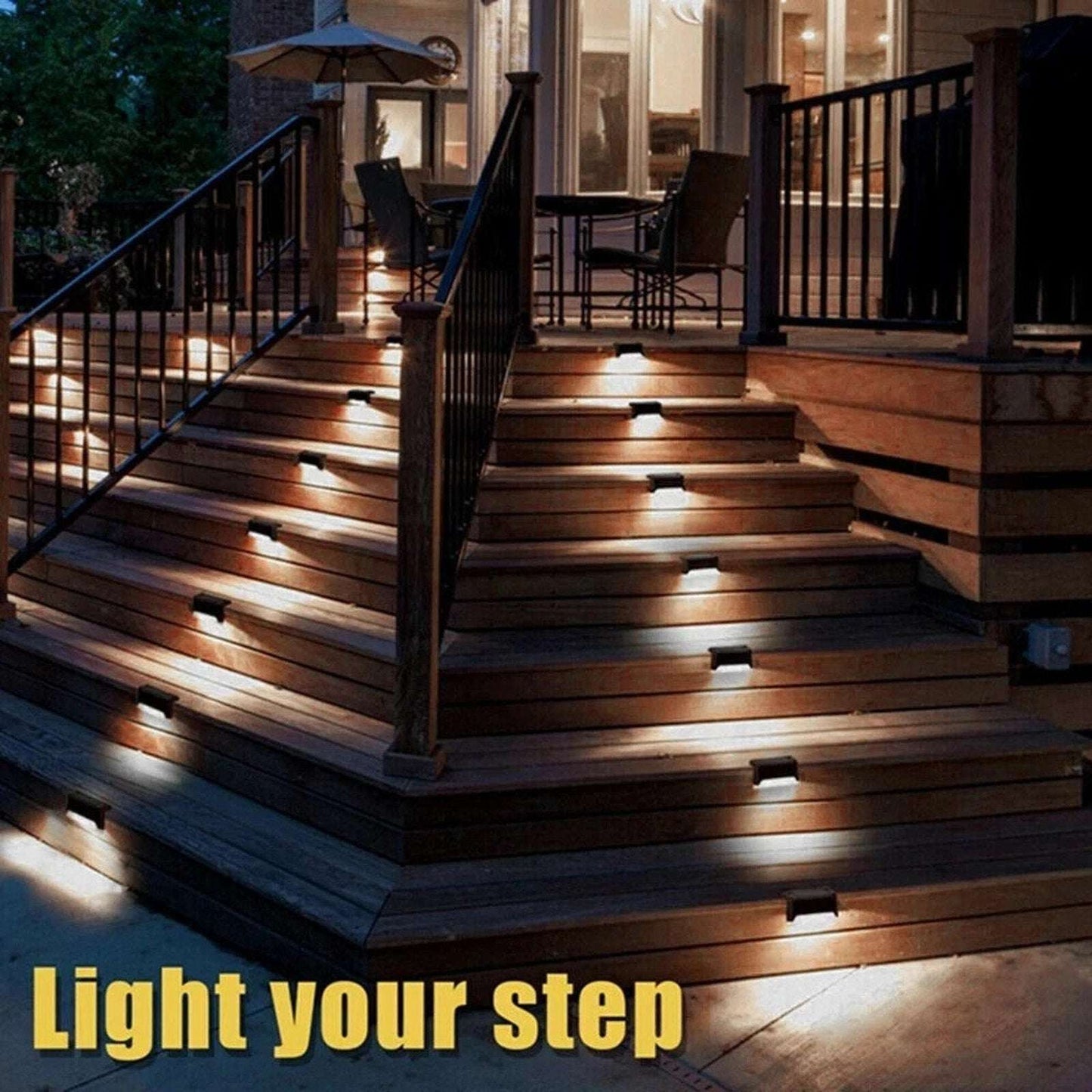 10x Solar Deck Lights Outdoor Step Lights LED Fence Stair Lights for Garden Yard