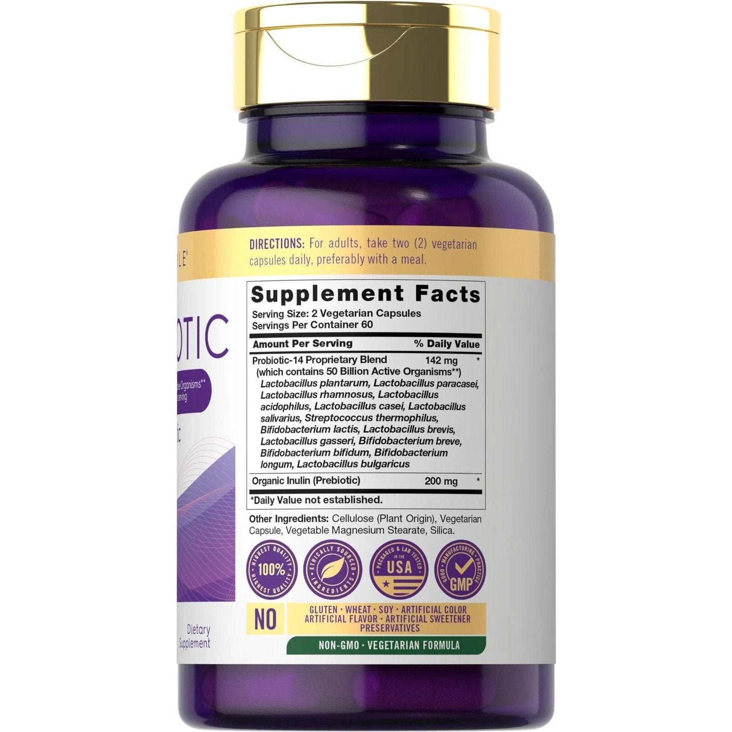 Probiotics 50 Billion CFUs 120 Capsules with Prebiotics by Carlyle EXP 02/2028