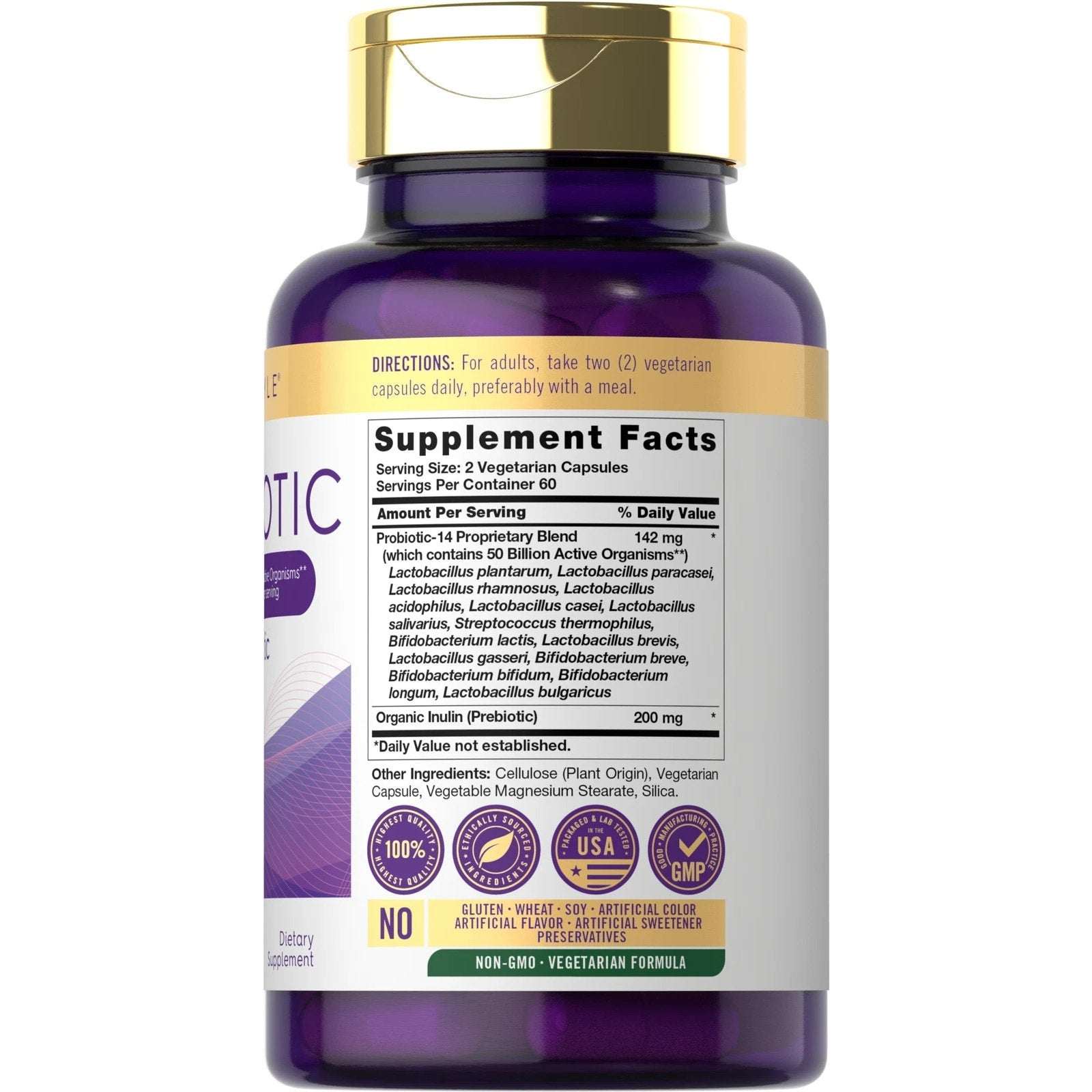 Probiotics 50 Billion CFUs 120 Capsules with Prebiotics by Carlyle EXP 02/2028
