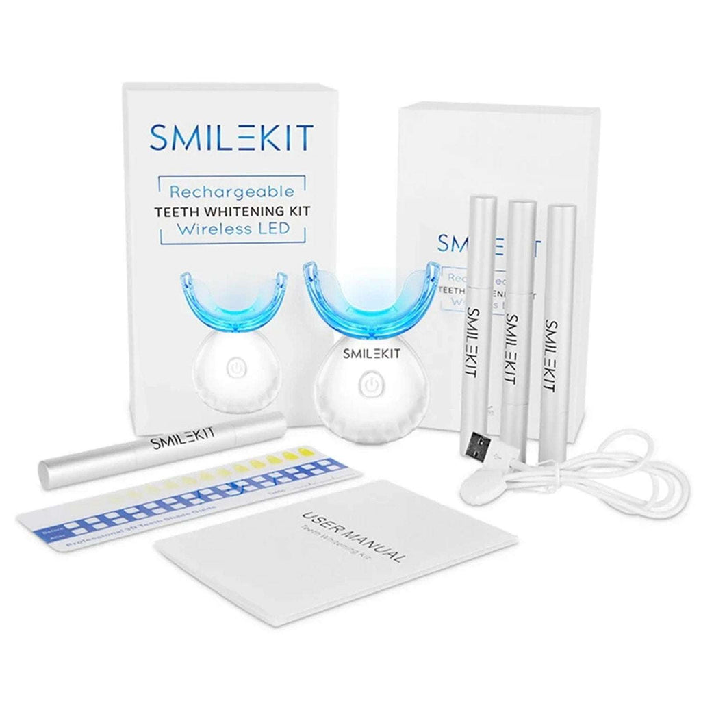 Smile Kit Rechargeable Teeth Whitening Kit At Home Wireless Led Light New Sealed