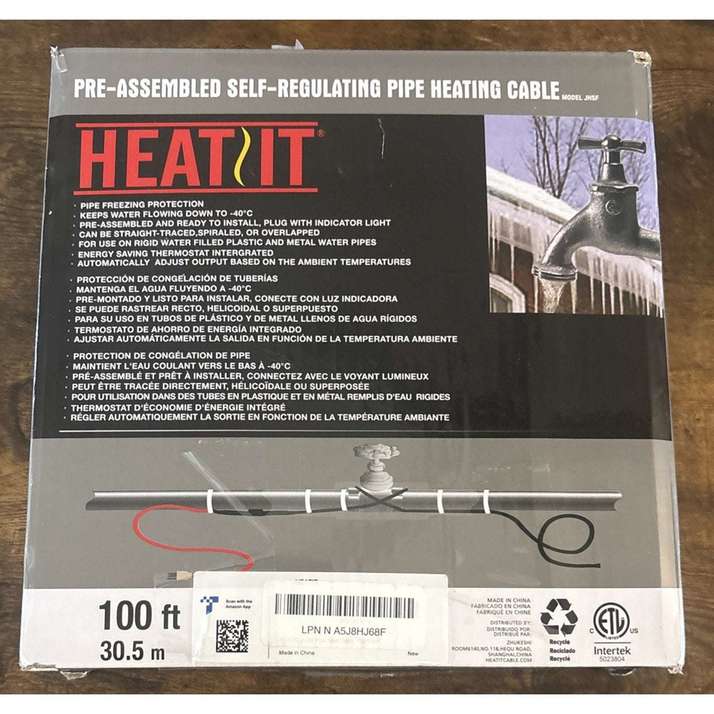 Self Regulating Pipe Heating Cable 100' 120V 3W/Ft Overheat & Freeze Protection