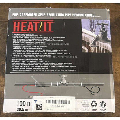 Self Regulating Pipe Heating Cable 100' 120V 3W/Ft Overheat & Freeze Protection