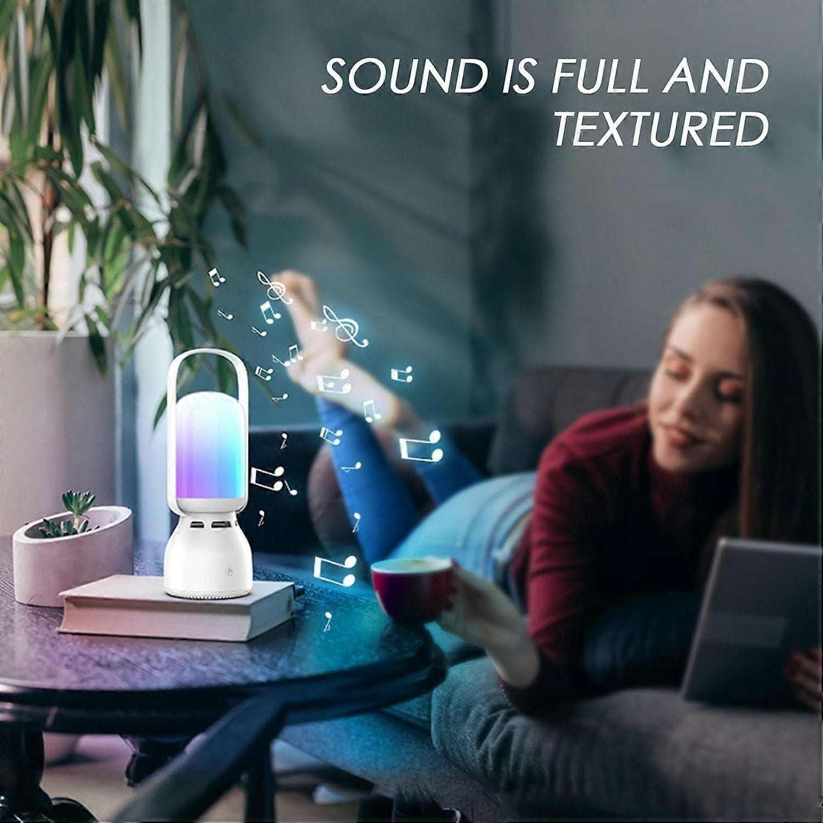 Rechargeable Camping Tent Lantern with Bluetooth Speaker Outdoor Table RGB Light