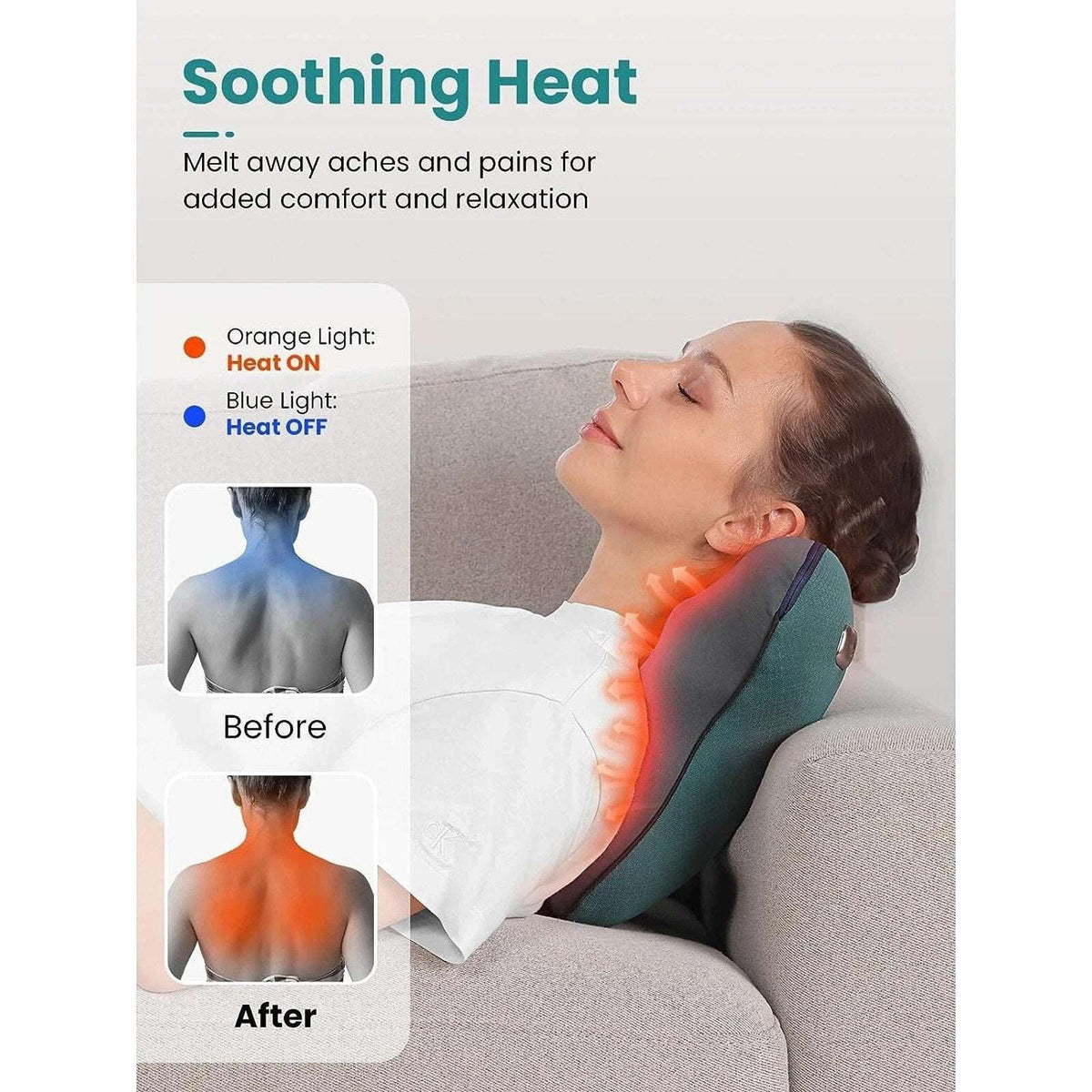Bob and Brad Shiatsu Neck Back Massager with Heated Deep Kneading Massage Pillow