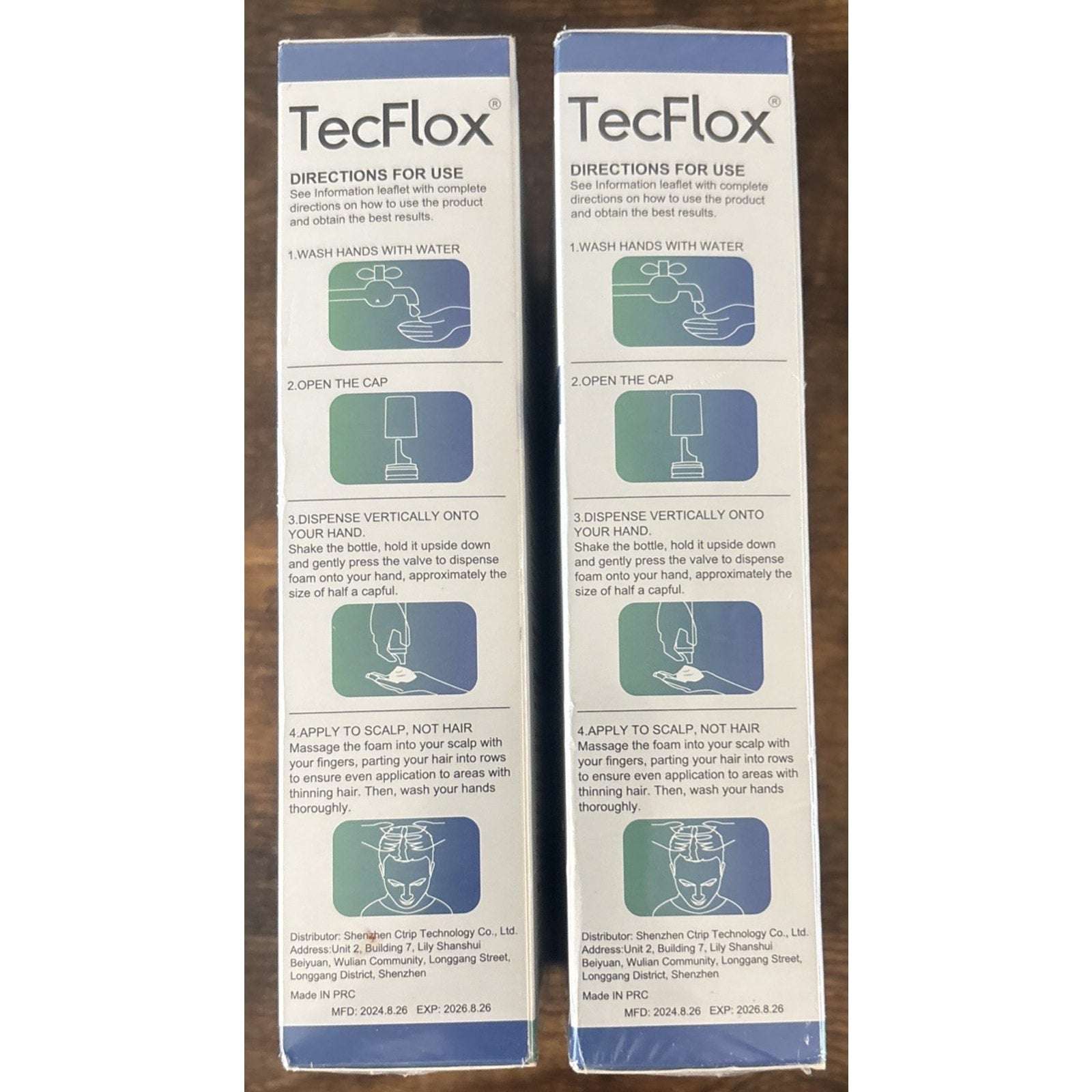 TecFlox 5% Minoxidil Hair Regrowth Foam with Biotin for Men & Women, 6 Months