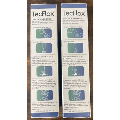 TecFlox 5% Minoxidil Hair Regrowth Foam with Biotin for Men & Women, 6 Months