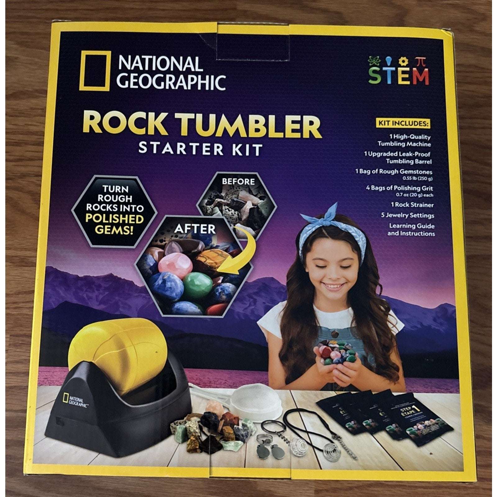 National Geographic Rock Tumbler Starter Kit Turn Rough Rocks into Polished Gems