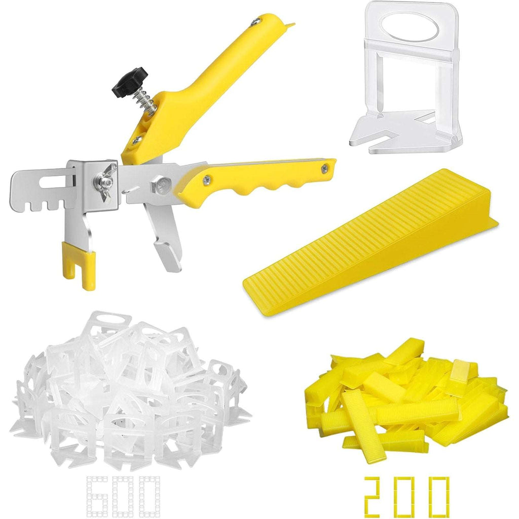 800 Pcs DGSL 1/8" Tile Leveling System with Tile Pliers - 600 Spacers 200 Wedges