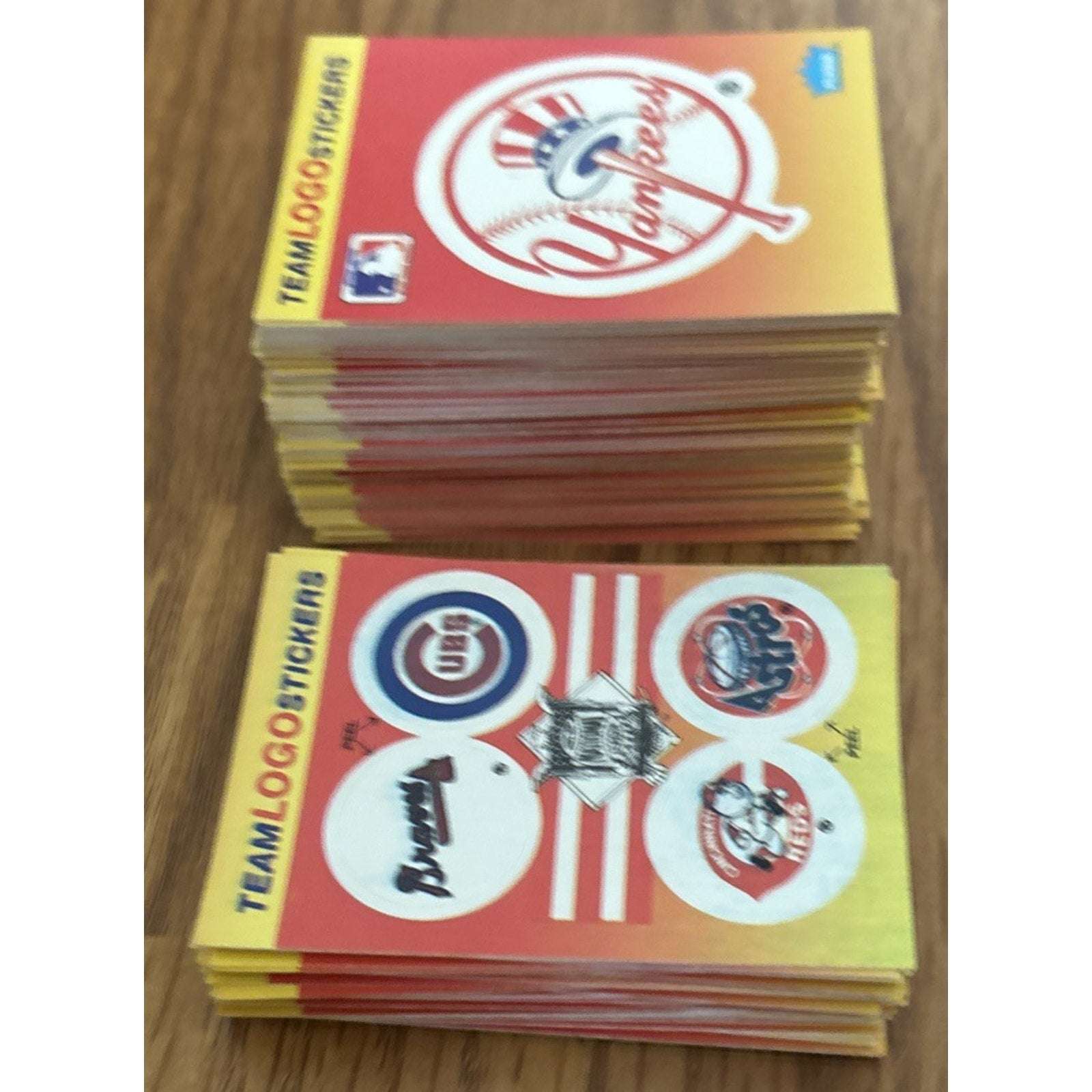 134Pcs 1991 Fleer MLB Baseball Teams Logo Stickers + Small 4-Team Sticker Cards