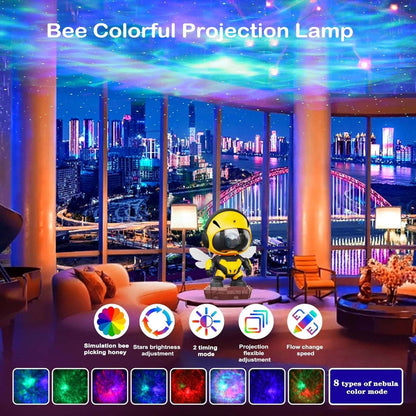 BLUE Robot Astronaut Galaxy Star Projector Lamp & Bluetooth Speaker w/ Remote