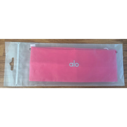 Alo Yoga Bright Pink Logo 3" Wide Headband Adult/Teen One Size Athletic Fitness