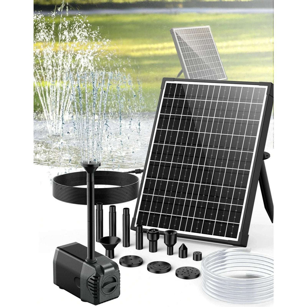 POPOSOAP 20W Solar Fountain Water Pump, 280GPH Submersible w/ Flow Control Valve