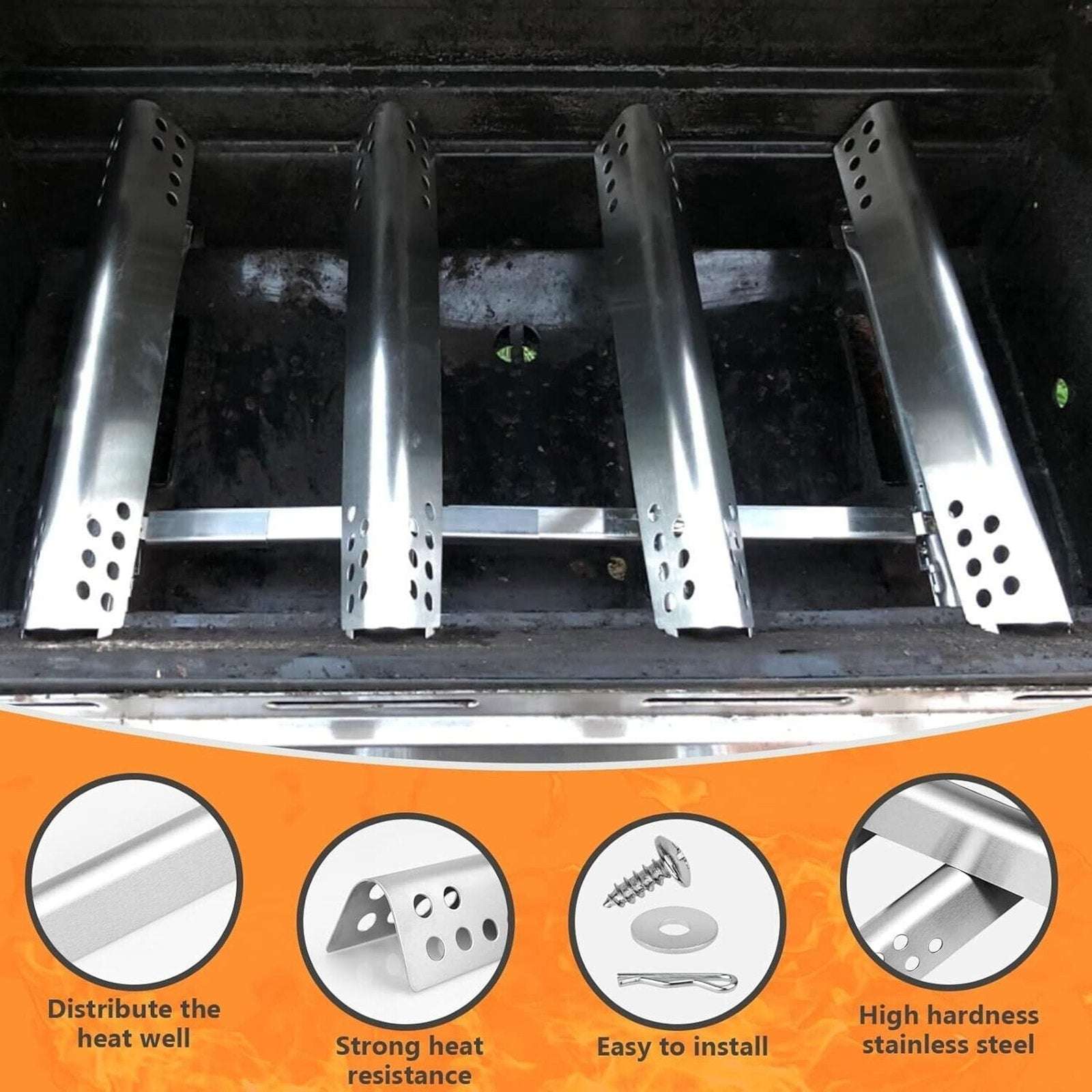 Hisencn Grill Replacement Set Parts for Charbroil Performance 4 Burner Grills