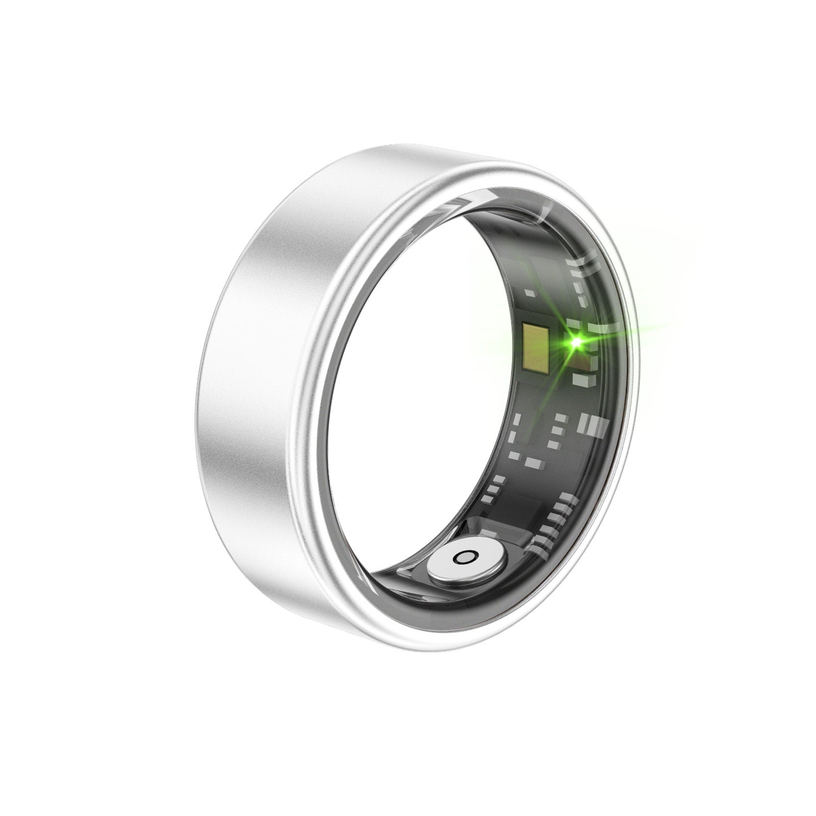 JRing Smart Ring Health Tracker Bluetooth Size 9 in Silver iOS & Android w/ App