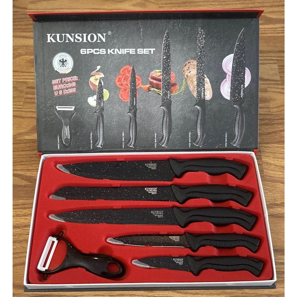 Culinary Knife Set KUNSION KS-6620 Non Stick, Anti-Slip ZEP-LINE 6 Piece Set