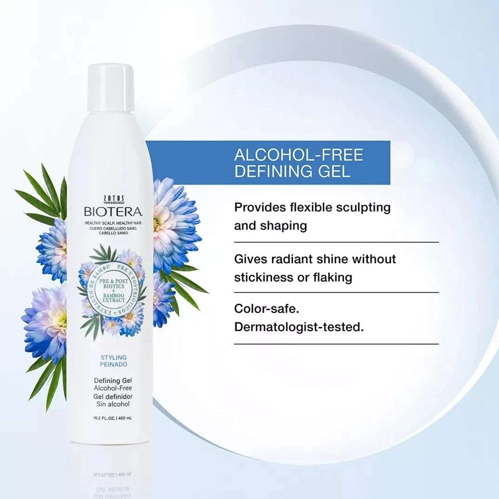 BIOTERA Styling Defining Gel Medium Hold +Bamboo Extract Alcohol-Free 15.2 fl oz