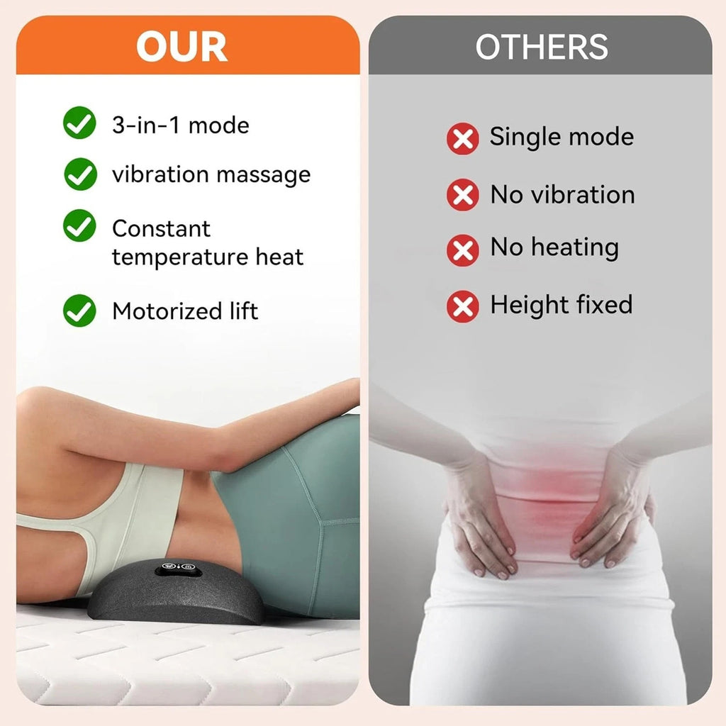 Smooth Triple Fusion 3in1 Back Massager Lumbar Pillow with Heat & Vibration NEW