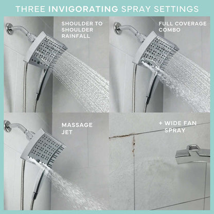 SEVENTY 3 Spray Setting Dual Combo Fixed and Handheld Showerhead in Chrome