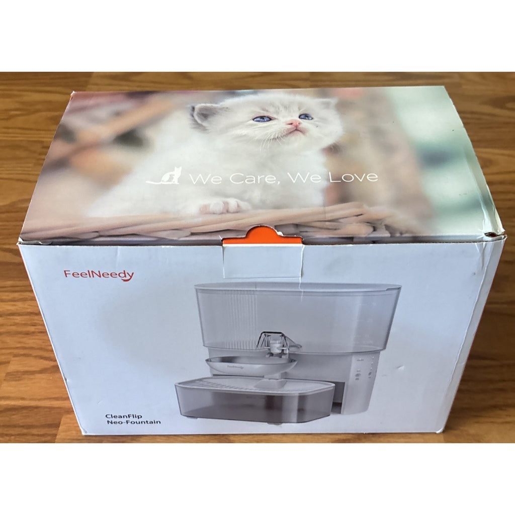 CleanFlip 3.5L Wireless Cat Water Fountain - No Filters, Wastewater Separation