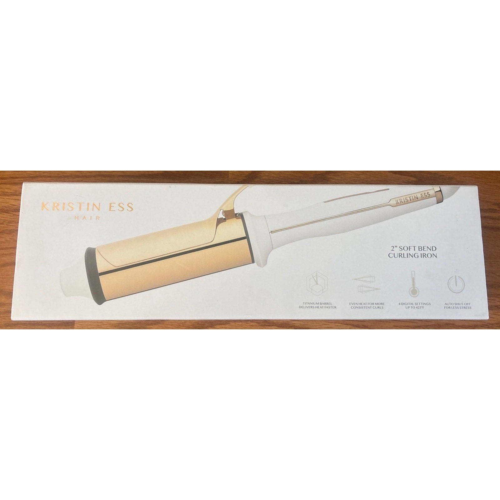 Kristin Ess Soft Bend 2" Titanium Curling Iron Rapid Heat, 4 Heat Setting, Dual