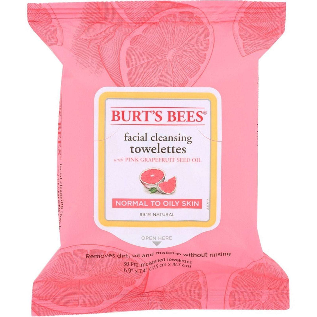 3 Packs Burt's Bees Facial Cleansing Towelettes Pink Grapefruit 90 Total Wipes
