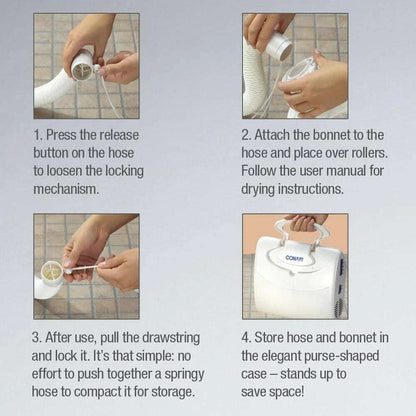 Conair Soft Bonnet Hair Dryer Styling Cap 4 Heat/Speed Settings & Volume Brush